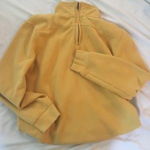 light yellow quarter zip sweatshirt
